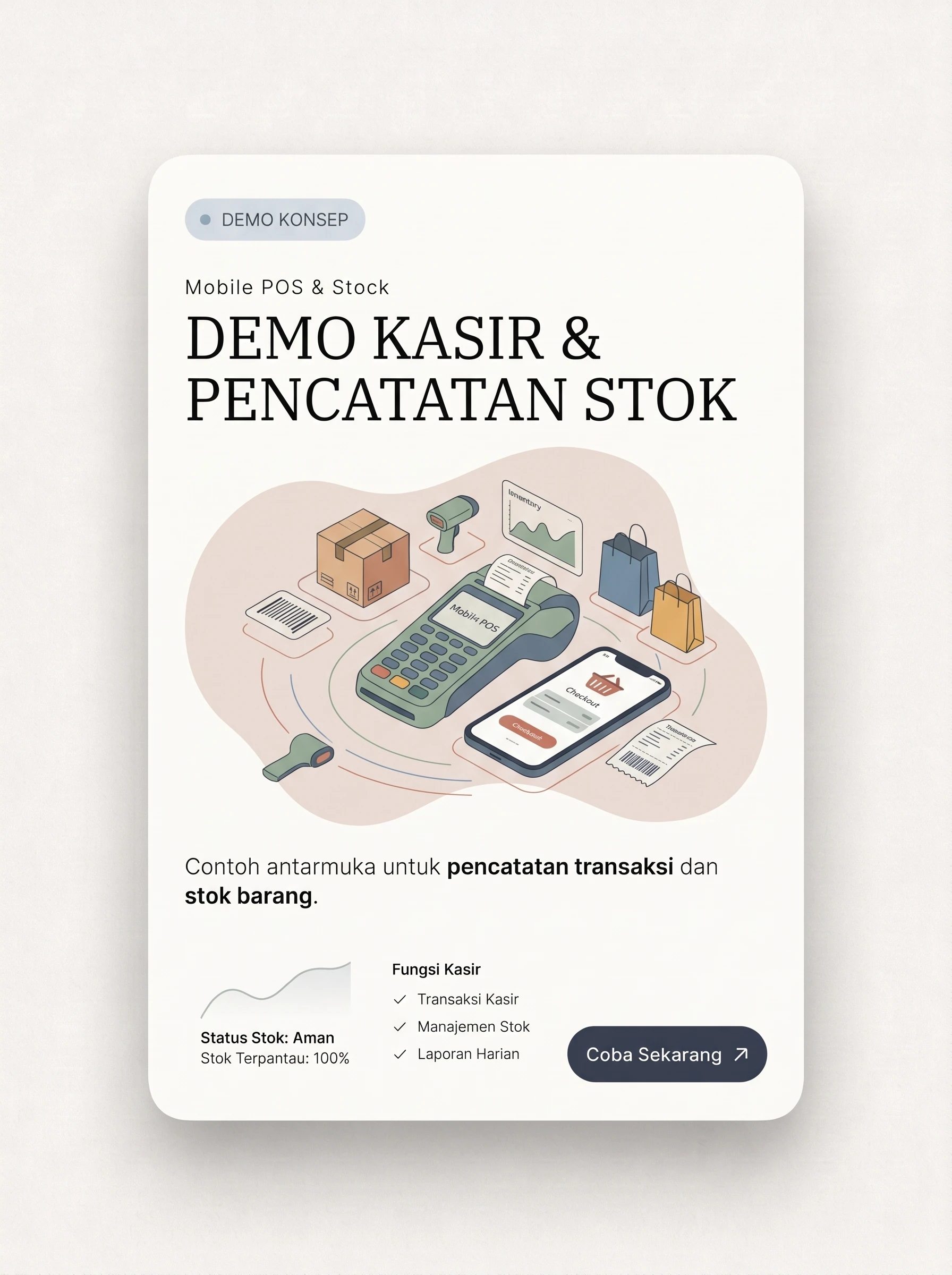 Demo Kasir & Pencatatan Stok